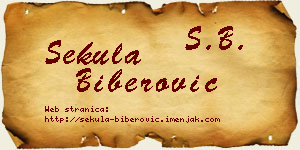 Sekula Biberović vizit kartica